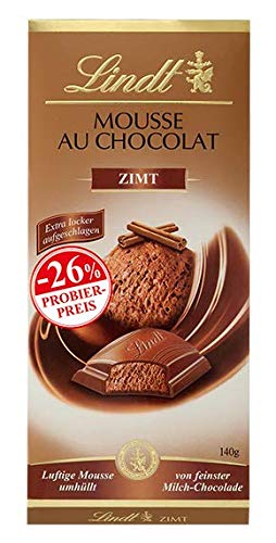 Lindt Mousse Au Chocolat Zimt Cinnamon Milk Chocolate Bar 140g