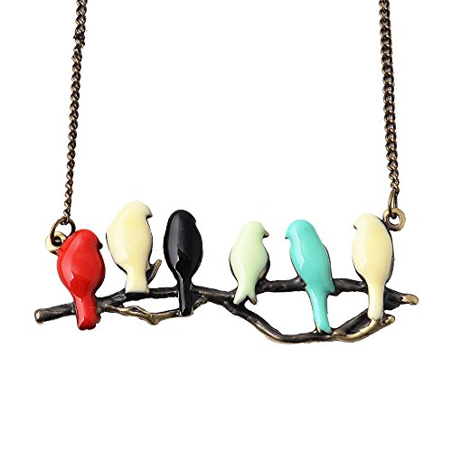 Dremisland Neckalce Long Necklace Multicolored Cute Birds Necklace Pendant Women and Girl Necklace