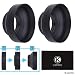 77mm Camera Lens Hood - Rubber - Set of 2 - Collapsible in 3 Steps - Sun Shade/Shield - Reduces Lens Flare and Glare - Blocks Excess Sunlight for Enhanced Photography and Video Footage primary