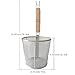 Tenta Kitchen Miracle Noodle Angel Hair Pasta Noodle Blanching Basket, Barilla Thin Spaghetti Pasta Deep Strainer Skimmer with Wooden Handle (5.51Inch/14cm)