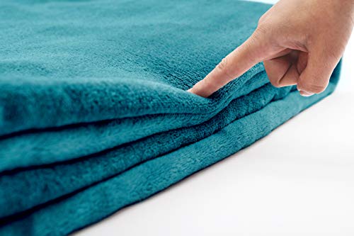 Love's cabin Flannel Fleece Blanket King Size Teal Bed Blanket, Extra Soft Double Side Fuzzy & Plush Summer Blanket Couch, Fluffy Cozy Blanket for Adults Kids or Pet (Lightweight,Non Shedding)