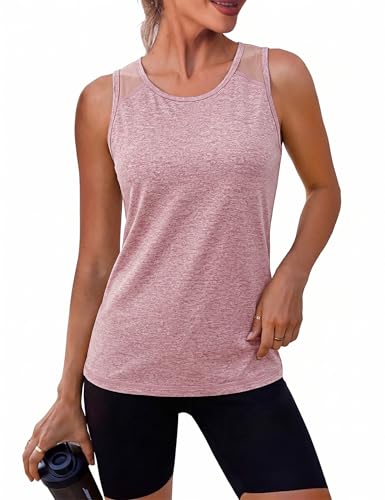 Wayleb Women's Sports Tank Top with Breathable Mesh Lightweight for Fitness Yoga Running S-3XL