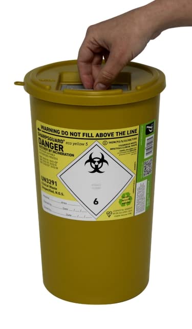 Sharpsguard DNDD471YL Sharps Bin, 5L, Yellow