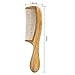 VAMIX Natural Green Sandalwood Comb – No Static Wooden Hair Comb With Rounded Handle