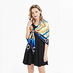 ANDANTINO Large Square Scarf- 51" X 51" Women's Breathable Lightweight Neckerchief-Shawl Wrap for Girls ANDANTINO Large Square Scarf- 51" X 51" Women's Breathable Lightweight Neckerchief-Shawl Wrap for Girls