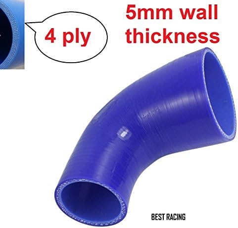Blue 2.5" to 2.75" 90 Degree Reducer Silicone Hose 63mm-70mm