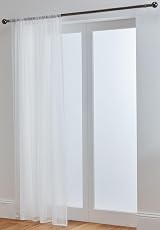 John Aird Lucy Voile Curtains Rod Pocket Slot Top 58x48 White 1 Panel view 2