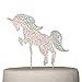 Ella Celebration Unicorn Birthday Cake Topper Unique Reusable Rainbow Rhinestone Cake Decorations for Party, Baby Shower, Event Supplies and Favors (Multicolor)