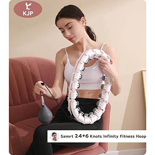 KJP Smart Weighted Hula Hoop Plus Size for Adults Weight Loss, 30 Knots Infinity Hoop, 2 in 1