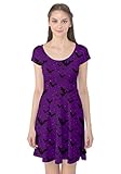 CowCow Womens Halloween Bats Pumkins Spider Ghost Witch Short Sleeve Dress