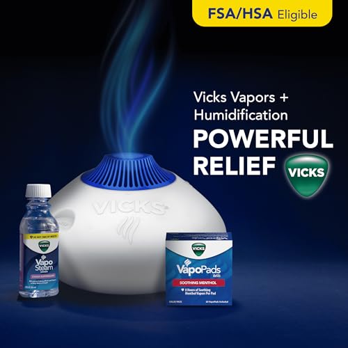 VICKS VAPOPADS ORIGINAL MENTHOL SCENT – VAPOR PADS REFILL FOR VICKS HUMIDIFIERS AND STEAM INHALERS, SCENT PADS FOR CONGESTION AND COUGH RELIEF, FSA/HSA ELIGIBLE, 20-PACK, BOX COLOR MAY VARY