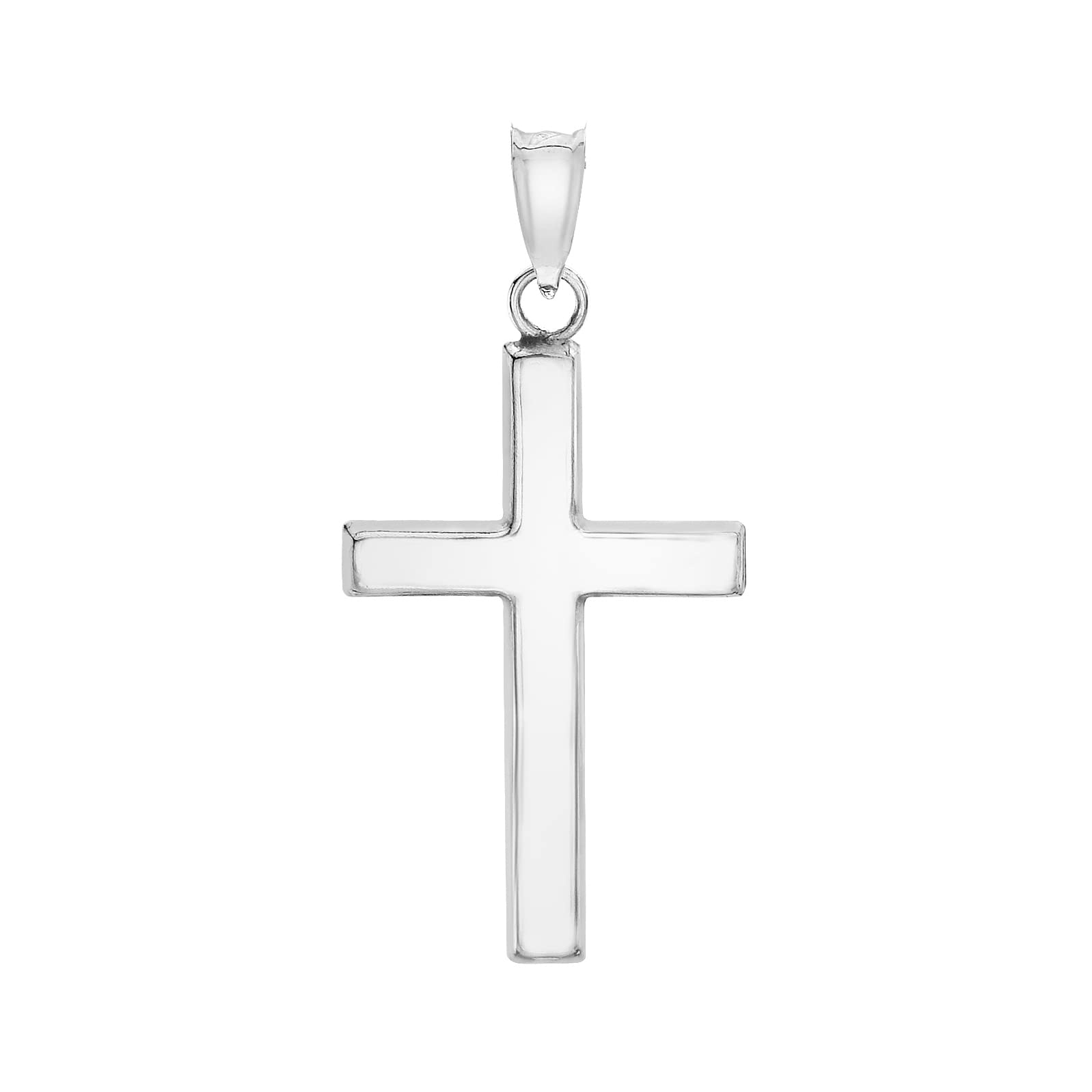 CARISSIMA Women's 9ct White Gold Cross Pendant of 2.5cm/1"