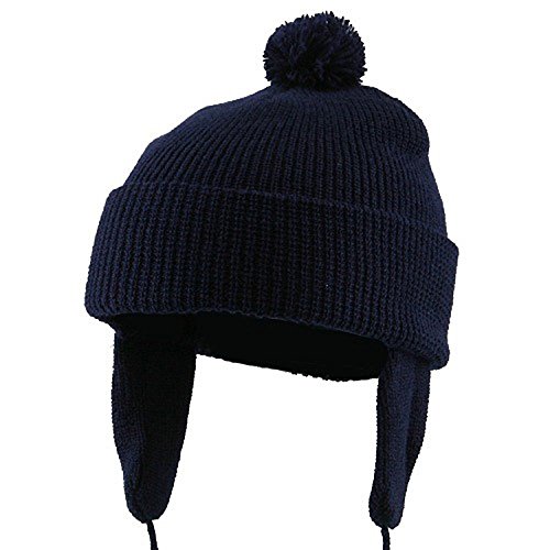 Toddler Beanie Hat with Ear Flaps Navy