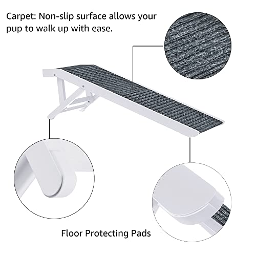 unipaws Foldable Wooden Pet Ramp with Adjustable Height, Dog Ramp to