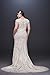 David's Bridal Cap Sleeve Plunging V-Neck Plus Size Wedding Dress Style 8CWG807, Ivory, 22W