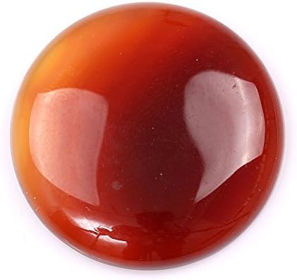 30 x 30mm Large Round Cabochon CAB Flatback Semi-Precious Gemstone Stone (Red Agate)