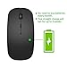 Bluetooth Wireless Mouse, ICFPWR Slim Rechargeable 3 Adjustable DPI Level for PC/Tablet/Laptop and Windows/Mac/Linux, Silent & Smooth, Basic Design (Black)