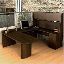 Bestar Executive U-Shape Computer Computer Desk-Chocolate
