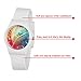 ZEIGER KW024 Kids Children Young Teen Girls Women Watch with Cool Starry Dial Silicon Band (White)