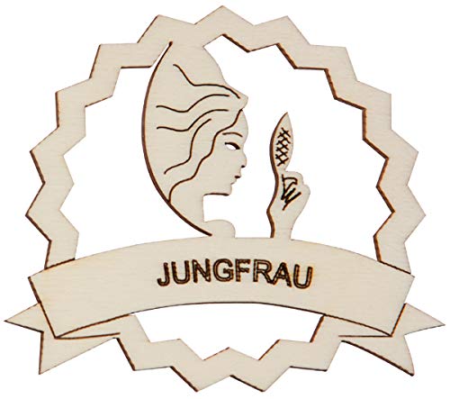 Hofmeister Holzwaren wooden cutouts (Zodiac sign Jungfrau-Virgo, jagged framed)