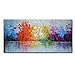 EVERFUN ART Hand Painted Palette Knife Oil Painting Modern Abstract Wall Art Hanging Lake Scenery Landscape Canvas Picture Framed Ready to Hang 60