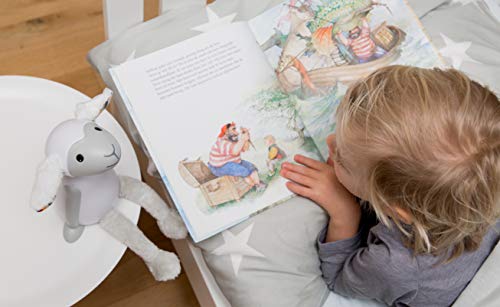Kids Portable Reading Night Light Toy - Grey Bedside Reading Lamp, Auto Shut-Off, Adjustable Brightness, Cordless - Fin The Sheep by Zazu Kids - Thumbnail 6
