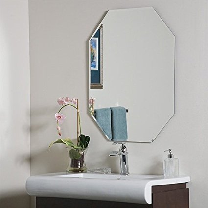 Quality Glass Frameless Decorative Mirror | Mirror Glass for Wall | Mirror for bathrooms | Mirror in Home | Mirror Decor | Mirror Size : 18 inch x 24 (QG-FL-002)