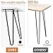 Yaheetech 16'' Hairpin Legs Mid Century Industrial Vintage Heavy Duty Solid Metal Raw Steel Coffee/Side/End/Dining/Kitchen/Wood/Accent/Console Table/Desk Legs Set of 4 Black