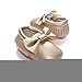 Norbi Baby Infant Toddler Bow Tassels Soft Sole Leather Shoes , 0-6 Months, #G- Gold