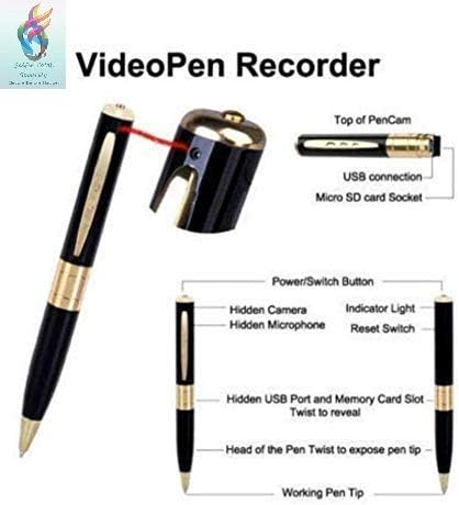 Saifee 1080P HD Pen Surveillance Camera with Loop Recording/Plug Play to PC and Mac with 32GB Storage Inbuilt