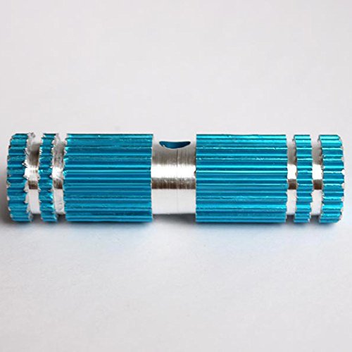 2x Premium Mini Blue Metal Alloy Kid-Sized Foot Pegs Fits Most Regular BMX Trick Mountain Bicycles (2.67in Long, 0.35in Diameter Hole, 0.75in Wide) - Thumbnail 2