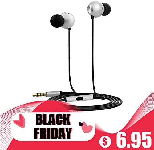 in-Ear Earbuds Headphones, ONHI Yeel 3 Surround Sound Earphones with Microphone and Remote,Active Noise Cancelling Bass Earbuds with Four Sizes of Earmuffs for Video Games Movies
