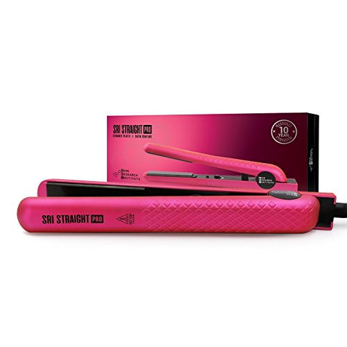 SRI Straight Pro - Professional Hair Straightener - Flat Iron - 1.25” Solid Ceramic Plates - Temperature Settings - Glossy Salon Finish/No Heat Damage - All Hair Types - Perfect Straightening