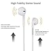 Earbuds，BYZ in Ear Headphones Wired Earphones with Mic Remote Control Tangle Free Flat Cable for Running Workout Jogging（White）thumb 3