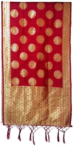 Ajmera`s Banarsi Silk Dupatta For women`s (RED), Free Size