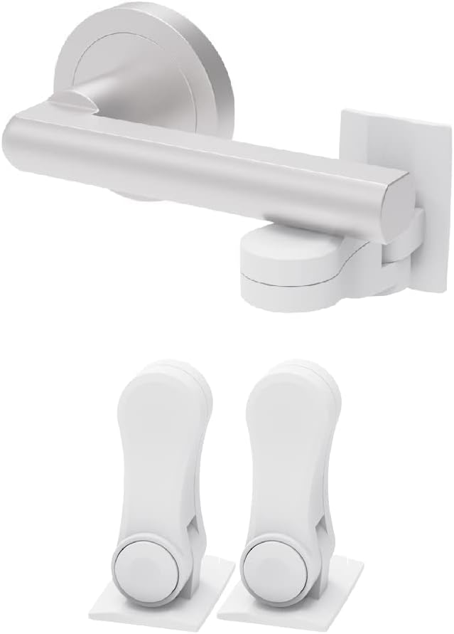 Inaya Child Proof Door Levers Lock 2 Pack Minimalist 3M Adhesive No Drilling