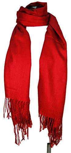 Premium pashmina shawl wrap scarf - red