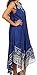 Sakkas 15009 - Alexis Embroidered Long Sleeveless Floral Caftan Dress / Cover Up - Royal Blue - OS