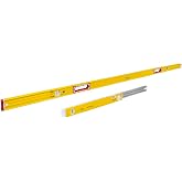 STABILA Jamber Set, 78 Inch Type 196, Type 80 T 24-40 Inch, Cat. No. 37540 | Door frame leveling set pairs Type 196 precision level with extendable plate level for professional carpentry