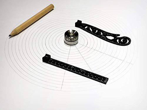 The Most Versatile Magcon Tool Design Drawing Curved Metallic Ruler Mini Compass Protractor Combo Patterns for Notepad Designers Artists Architects Student