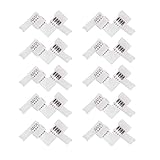 5050 4 Pin LED L Shape Connector - iCreating 10PCS 12V RGB Solderless LED Light Strip Tape 90 Degree Corner Connectors for 10mm Wide Flexible 5050 RGB LED Strip Lights