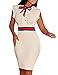 Ninimour Women Formal Ruffle Sleeve Tie Front Neck Party Dress XL White