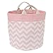 Little Love by NoJo Chevron Reversible Storage Tote with Handles, Pink/White