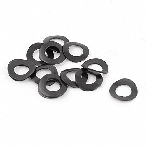 Metal Wave Crinkle Spring Washer 3mm x 6mm x 0.25mm 10 Pcs Black