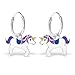 925 Sterling Silver Purple Unicorn on Endless Hoop Earrings for Girls Children's 28053