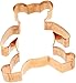 Old River Road Teddy Bear Shape Cookie Cutter, Copper