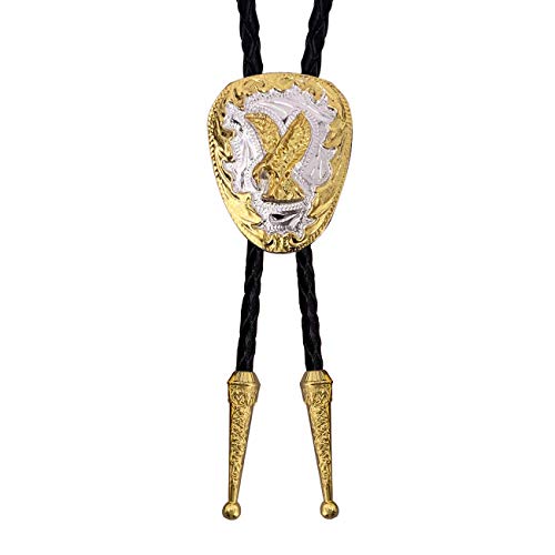 XGALBLA Bolo Tie with Golden Flying Eagle American Western Cowboy Necktie for Men - Thumbnail 2