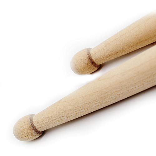 ZHRUNS Drum Sticks 5A Wood Tip Drumstick, Maple, Wood Tip Natural Maple Drumsticks (12 Pairs) - Thumbnail 6