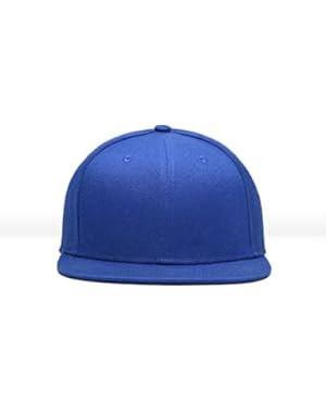 Unisex Hip-Hop Flat Caps, Adjustable Cotton Pure Color Plain Snapback Baseball Hat