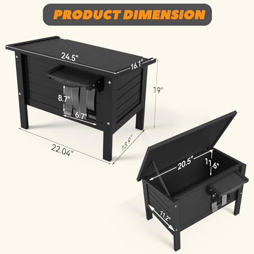 Weatherproof Outdoor Cat House, Feral Cat Shelter, 100% Insulated Foam, Solid Wood, photo 11